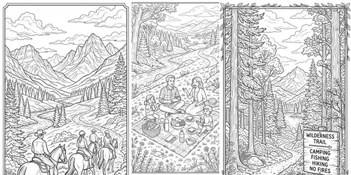 Nature Coloring Pages generated by gemini-image