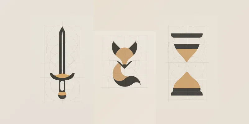 Golden Ratio Grid Logos Minimalist Vecs generated by undefined