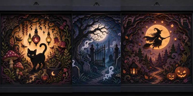 Halloween Papercut Shadow Boxes generated by undefined