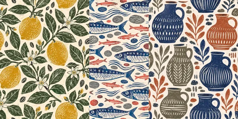 Linocut Seamless Surface Patterns generated by undefined