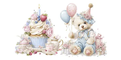 Aristocratic Birthday Kids Party Clipart generated by midjourney
