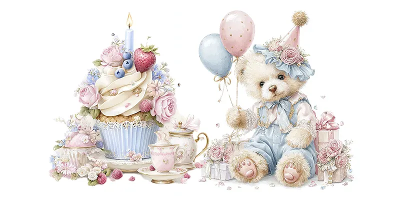 Aristocratic Birthday Kids Party Clipart