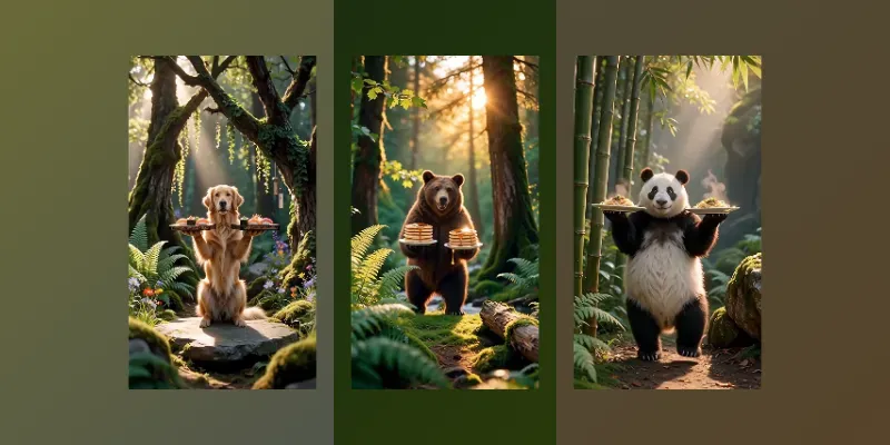 Animals Serving Food Like Humans generated by undefined