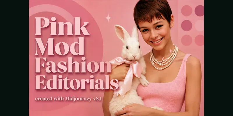 Pink Mod Fashion Editorials generated by undefined