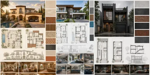 Modern Architecture Presentation Boards generated by chatgpt-image
