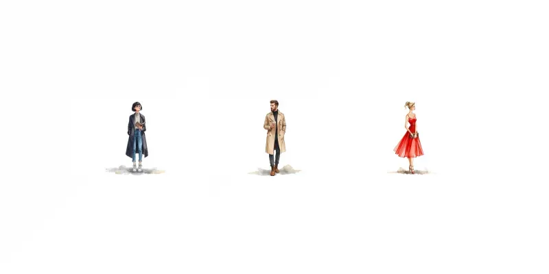 Minimalist Watercolor Fashion Illustrations generated by undefined