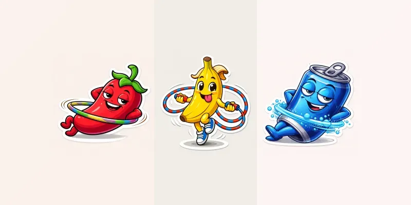 Playful Anthropomorphic Stickers generated by undefined