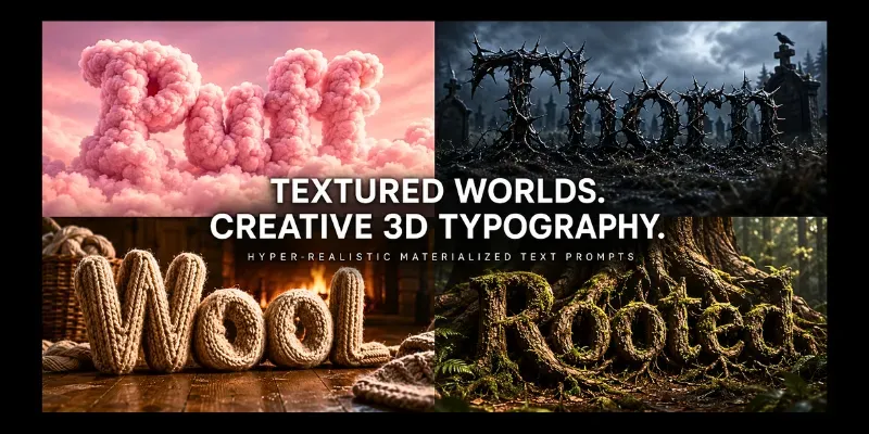 Realistic Material 3d Texture Typographies generated by undefined