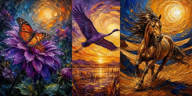 Celestial Creatures In Golden Motion generated by undefined