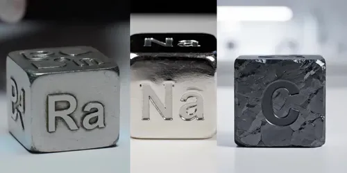 Chemical Element Cubes Squish Physics generated by veo