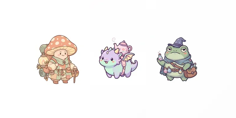 Whimsical Game Character Cliparts Cute