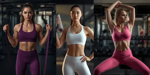 Diverse Female Gym Stock Photos generated by leonardo