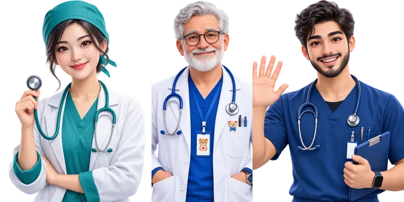 Minimalist Inclusive Medical Avatar Sets generated by undefined