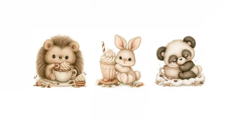 Funny Coffee Characters For Kids