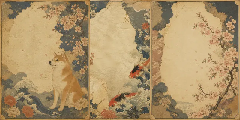 Ukiyoe Junk Journal Page Generator generated by undefined
