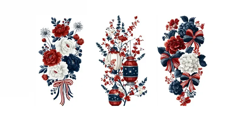 Patriotic Floral Clipart Sets generated by undefined