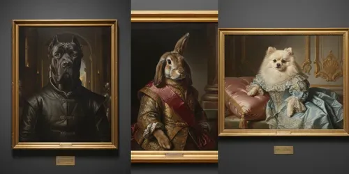 Museum Quality Regal Pet Oil Portraits generated by gemini-image
