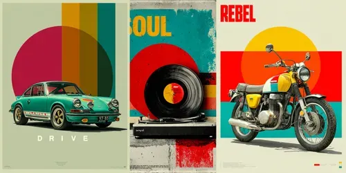 Retro Pop Art Poster Tshirt Print Packs generated by midjourney