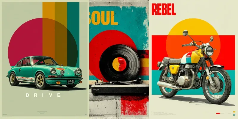 Retro Pop Art Poster Tshirt Print Packs generated by undefined