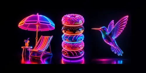 Neon 3D Object Generator Systems generated by chatgpt-image