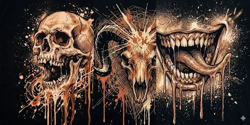 Dark Bleach Art Horror Illustrations generated by gemini-image