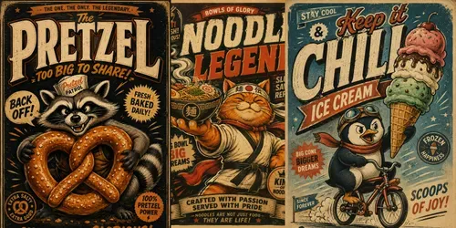 Vintage Mascot Poster Creators generated by chatgpt-image