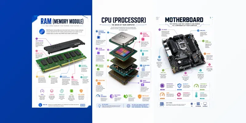 Computer Parts Infographic Packs generated by undefined