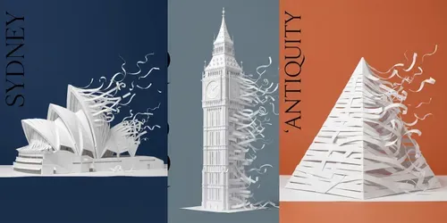 3D Papercraft Landmark Posters generated by gemini-image