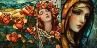The Virgin Mary And The Mystic Rose Pages midjourney prompt mini thumbnail
