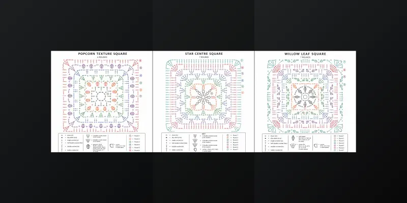 Crochet Granny Square Charts generated by undefined