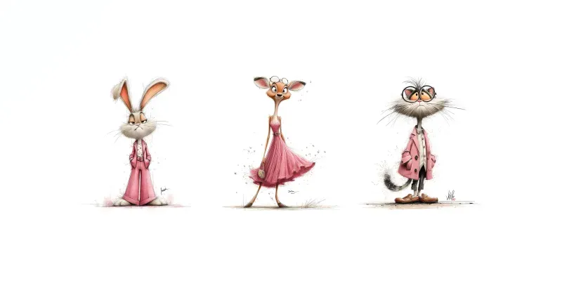 Whimsical Fashion Cartoon Illustrations generated by undefined