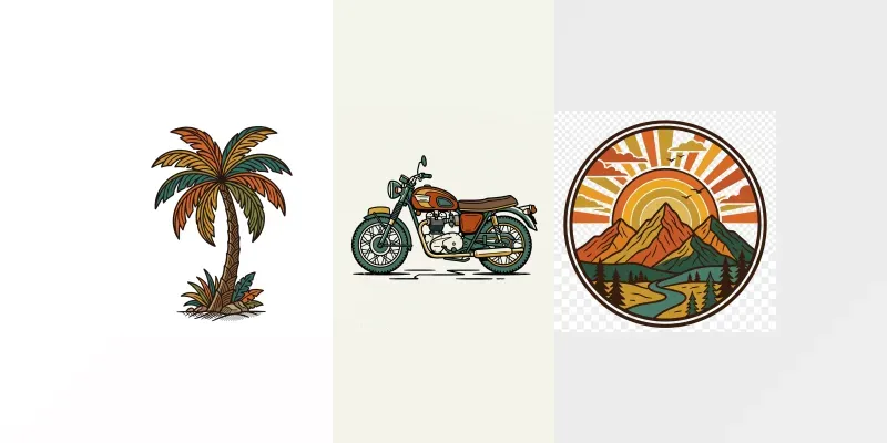 Retro Illustration Tshirt Designs