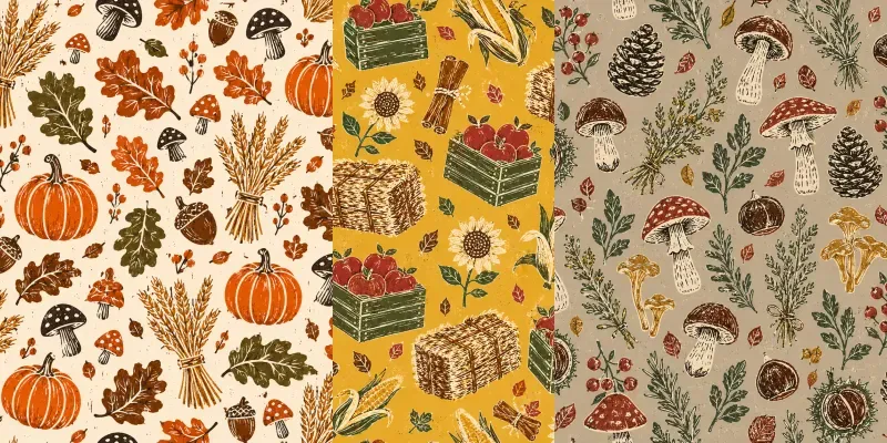 Vintage Autumn Harvest Patterns generated by undefined