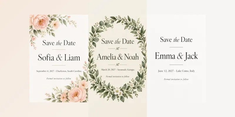 Wedding Save The Date Card Designs