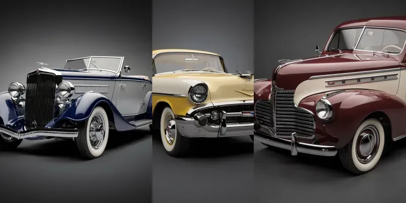 Realistic Retro Cars From 1920-1960 generated by undefined