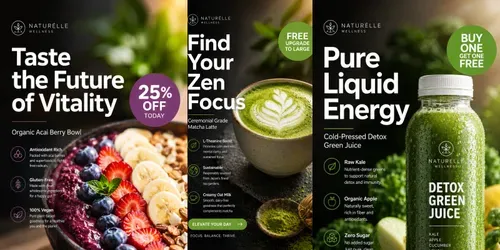 Wellness Cafe Social Media Ad Assets generated by chatgpt-image