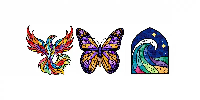 Stained Glass Window Mosaic Icons