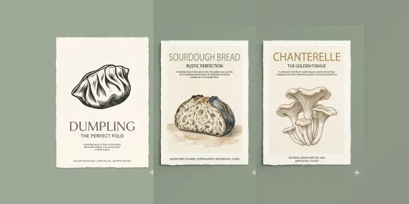 Minimalist Editorial Food Art Sets generated by undefined