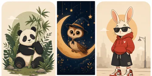 Minimalist Cartoon Animal Posters generated by chatgpt-image