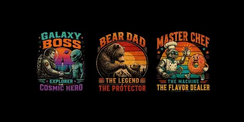 Vintage Retro Dad Pet Tshirt Designs generated by chatgpt-image
