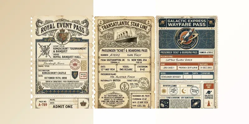 Vintage Ticket Designer Pros generated by undefined