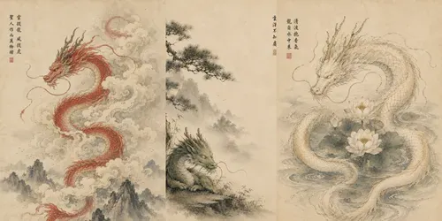 Eastern Dragons Minimalist Inkandwash generated by chatgpt-image