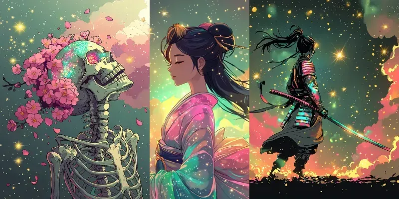 Iridescent Anime Prints generated by undefined