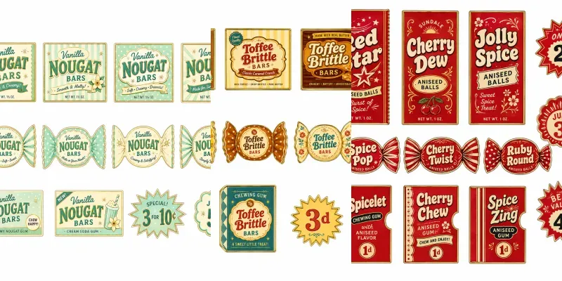 Candy Wrapper Cutout Sheets generated by undefined