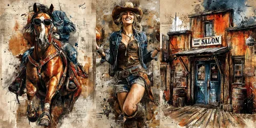 Summer Cowboy Junk Journals generated by midjourney