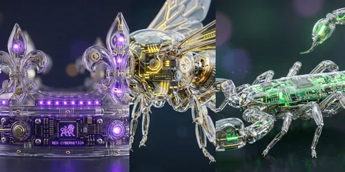 Futuristic Glass Tech Object Art generated by gemini-image