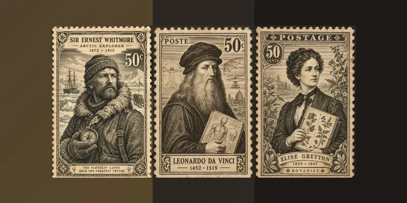 Vintage Historical Stamp Portraits