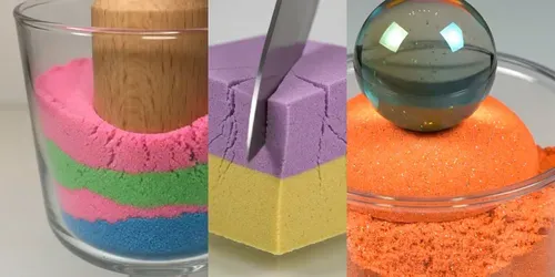 Macro Kinetic Sand ASMR Videos generated by veo