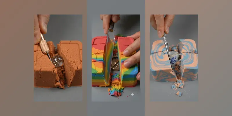 Kinetic Sand Carving ASMR Videos generated by undefined