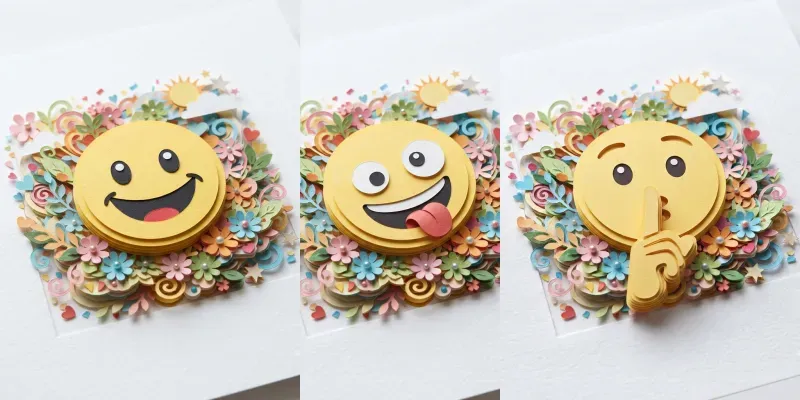 Paper Cutout Diorama Emoji Collections generated by undefined